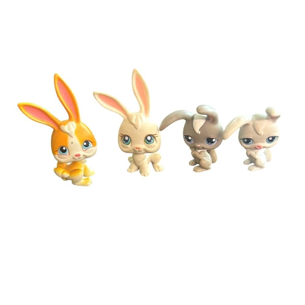 Vintage Littlest Pet Shop LPS Bunny Rabbit Lot 4 Red Magnet Hasbro G2 Nostalgia